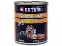 ONTARIO konzerva Chicken, Carrots, Salmon Oil 800g