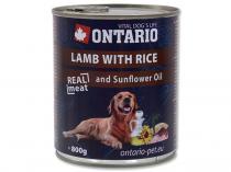 ONTARIO konzerva Lamb, Rice, Sunflower Oil 800g