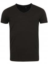 Jack & Jones Černé triko s véčkovým výstřihem Basic