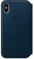 Apple Leather Folio pro iPhone X - vesmírně modré