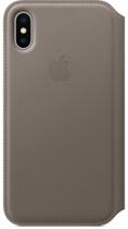 Apple Leather Folio pro iPhone X - kouřové
