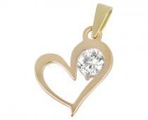 Brilio Zlatý přívěsek srdce s krystalem 246 001 00463 - 0,75 g