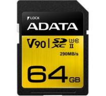 ADATA SDXC Premier One 64GB 290/260MB/s UHS-II U3 - ASDX64GUII3CL10-C
