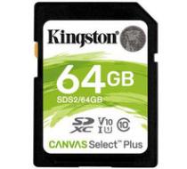 Kingston SDXC Canvas Select Plus 64GB 100MB/s UHS-I - SDS2/64GB