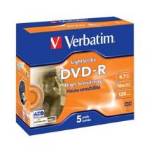 Verbatim DVD-R, 16x, 5-jewel